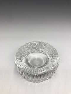Vintage Mid-Century Modern 1950s Kosta Boda Rurik Clear Round Textured Ashtray