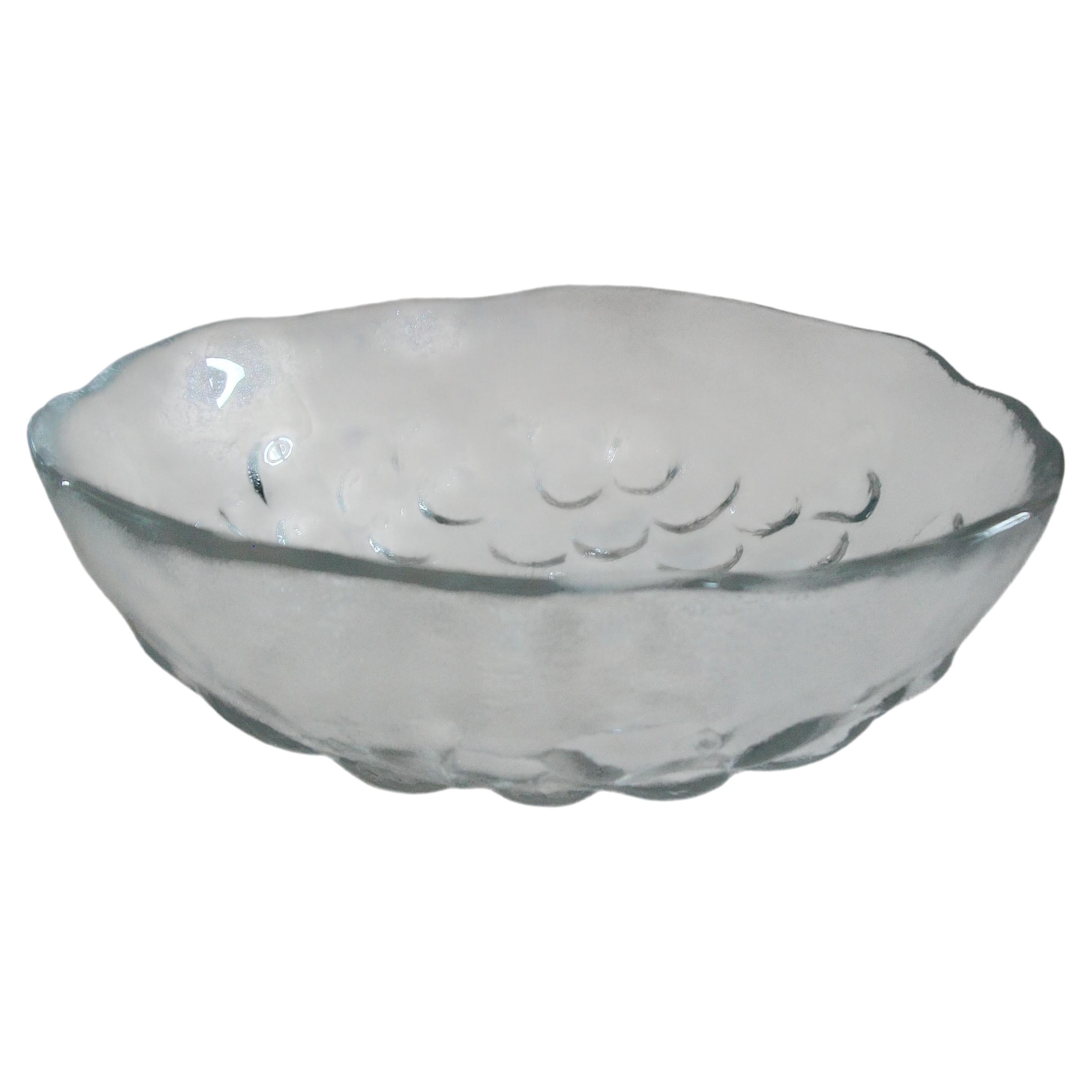 KOSTA BODA - Ann Wärff - Scandinavian Modern Low Glass Bowl - Sweden - C. 1970's