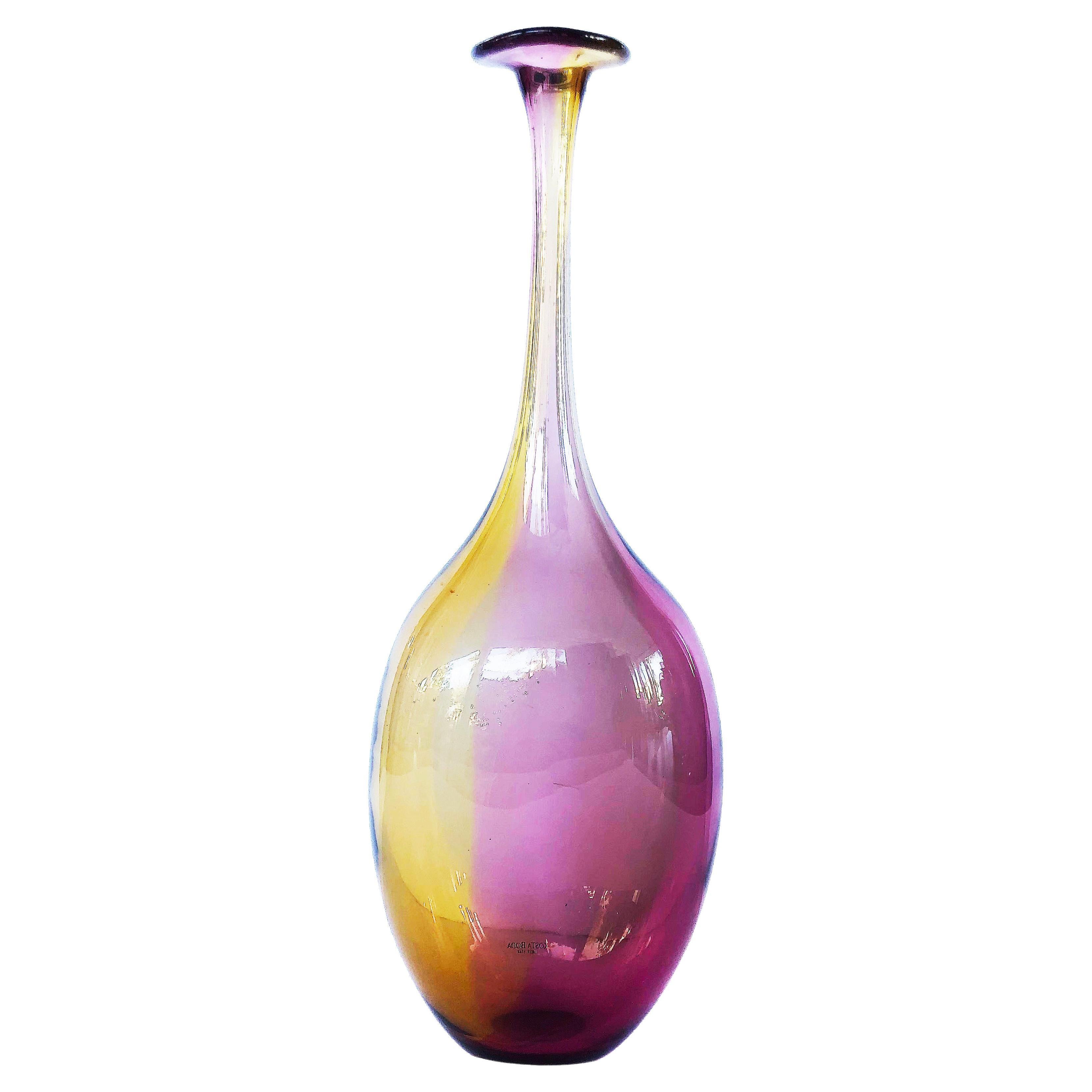 Kosta Boda Art Glass Fidji Bottle Vase by Kjell Engman