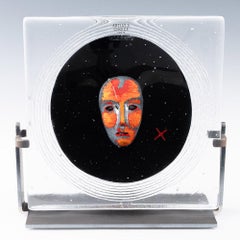 Kosta Boda Bertil Vallien Black Moon Face Plaque 2008