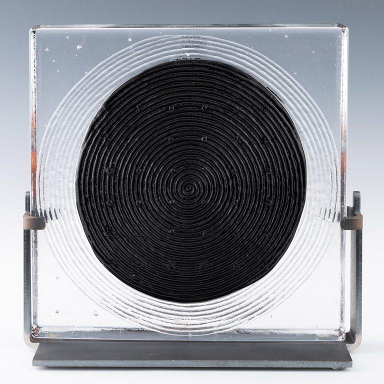 Kosta Boda Bertil Vallien Black Moon Face Plaque 2008 In Good Condition In Tunbridge Wells, GB