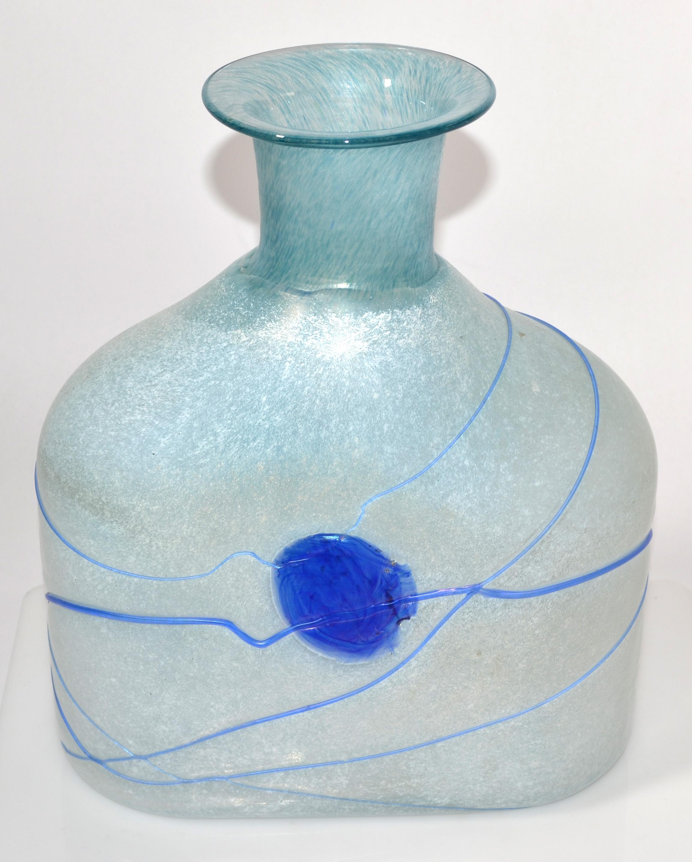 Kosta Boda Bertil Vallien Blue Galaxy Art Glass Vase Decanter Scandinavian 1950  For Sale 9