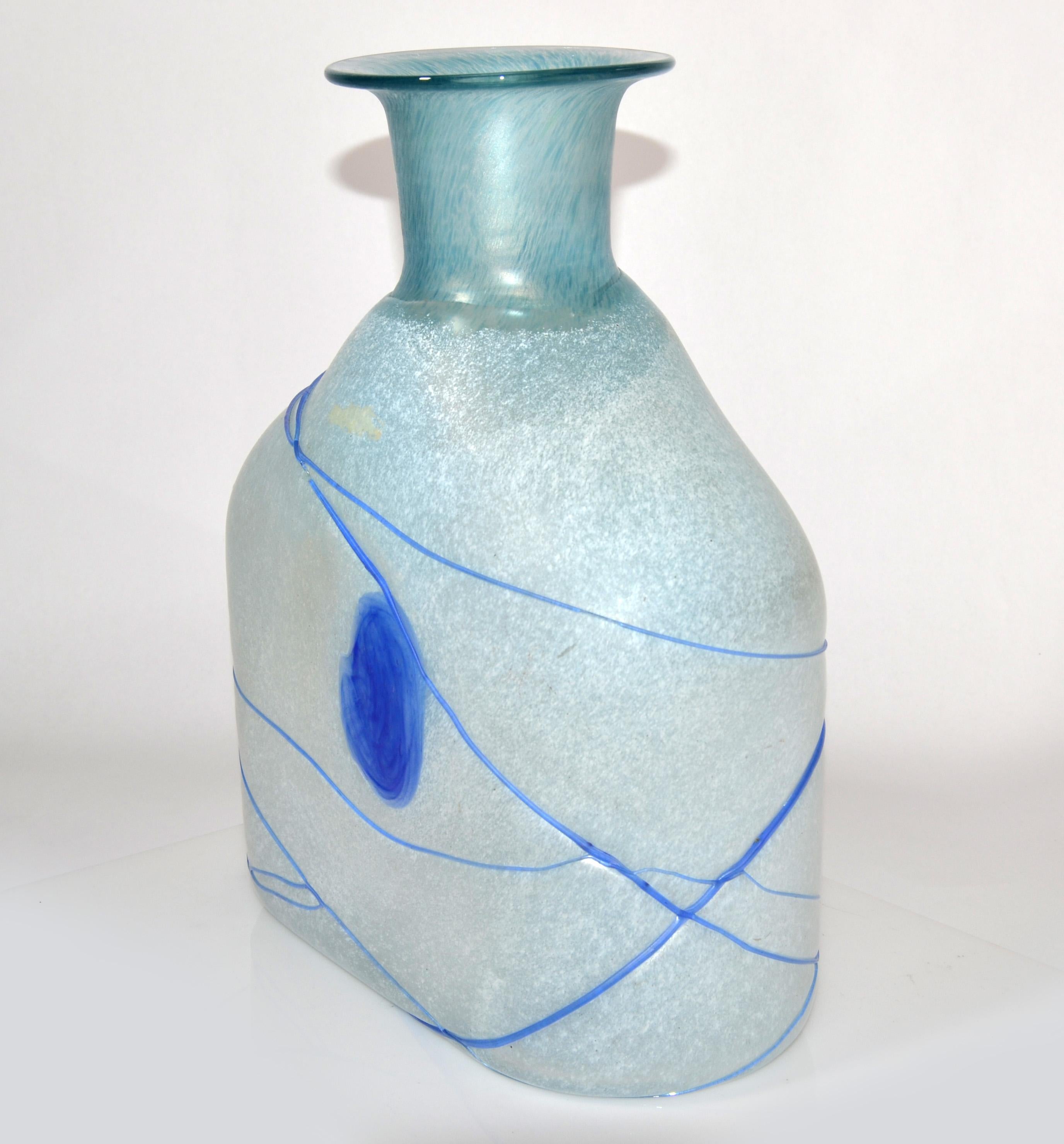 Kosta Boda Bertil Vallien Blue Galaxy Art Glass Vase Decanter Scandinavian 1950  For Sale 2