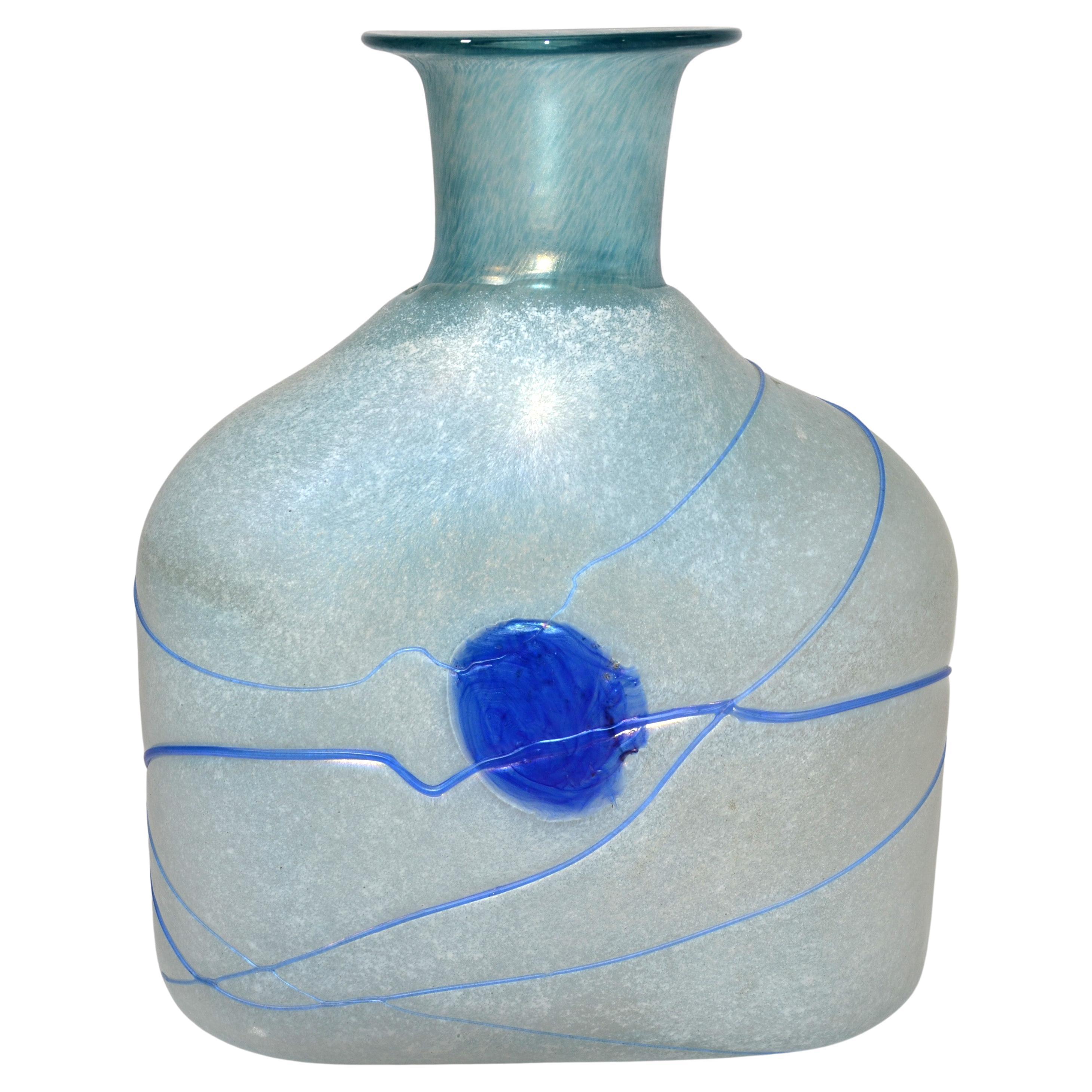 Kosta Boda Bertil Vallien Blue Galaxy Art Glass Vase Decanter Scandinavian 1950  For Sale