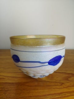 Kosta Boda Bertil Vallien blue glass bowl, signed, 1970's