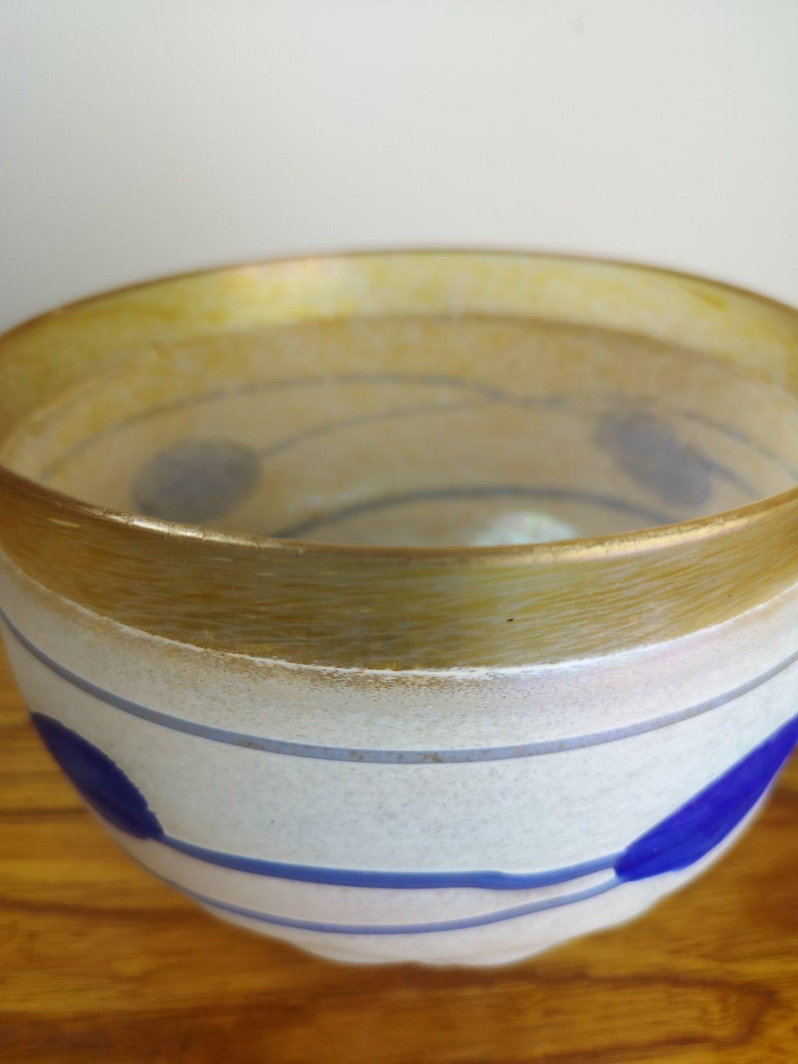 Mid-Century Modern Kosta Boda Bertil Vallien blue glass bowl, signed, 1970's For Sale