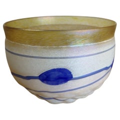 Retro Kosta Boda Bertil Vallien blue glass bowl, signed, 1970's