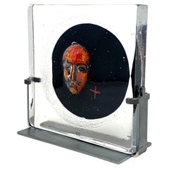 Kosta Boda „Black Elements: Black Moon“ Kunstglas-Kunstgegenstand von Bertil Vallien