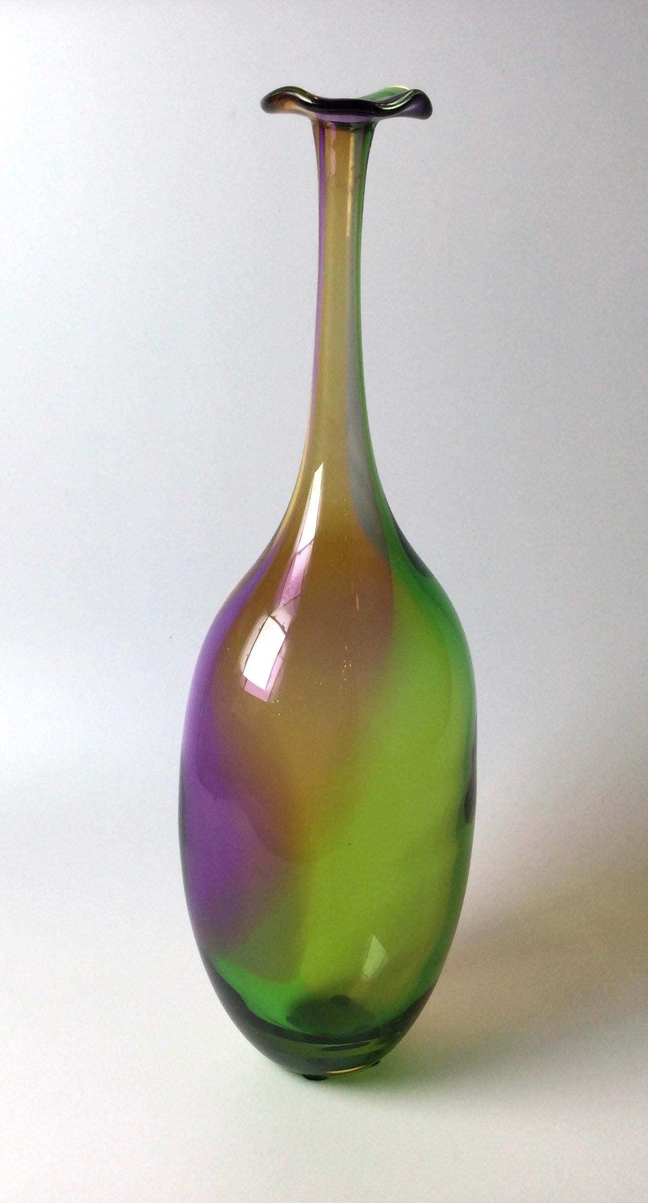 vintage rainbow glass vase