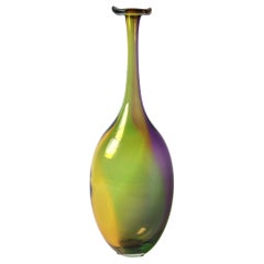 Vintage Kosta Boda Blown Glass Rainbow Glass Vase Signed Kjell Engman