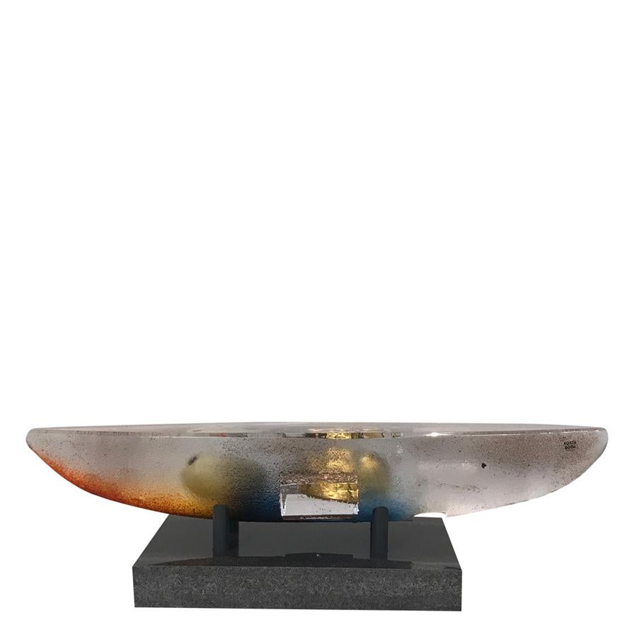 Memory Boat is an art glass creation by the renowned Swedish glass artist Bertil Vallien who sees the boat as a symbol of freedom and solitude. The boat has become one of his main signatures, recreated in different sizes and forms. Memory Boat is