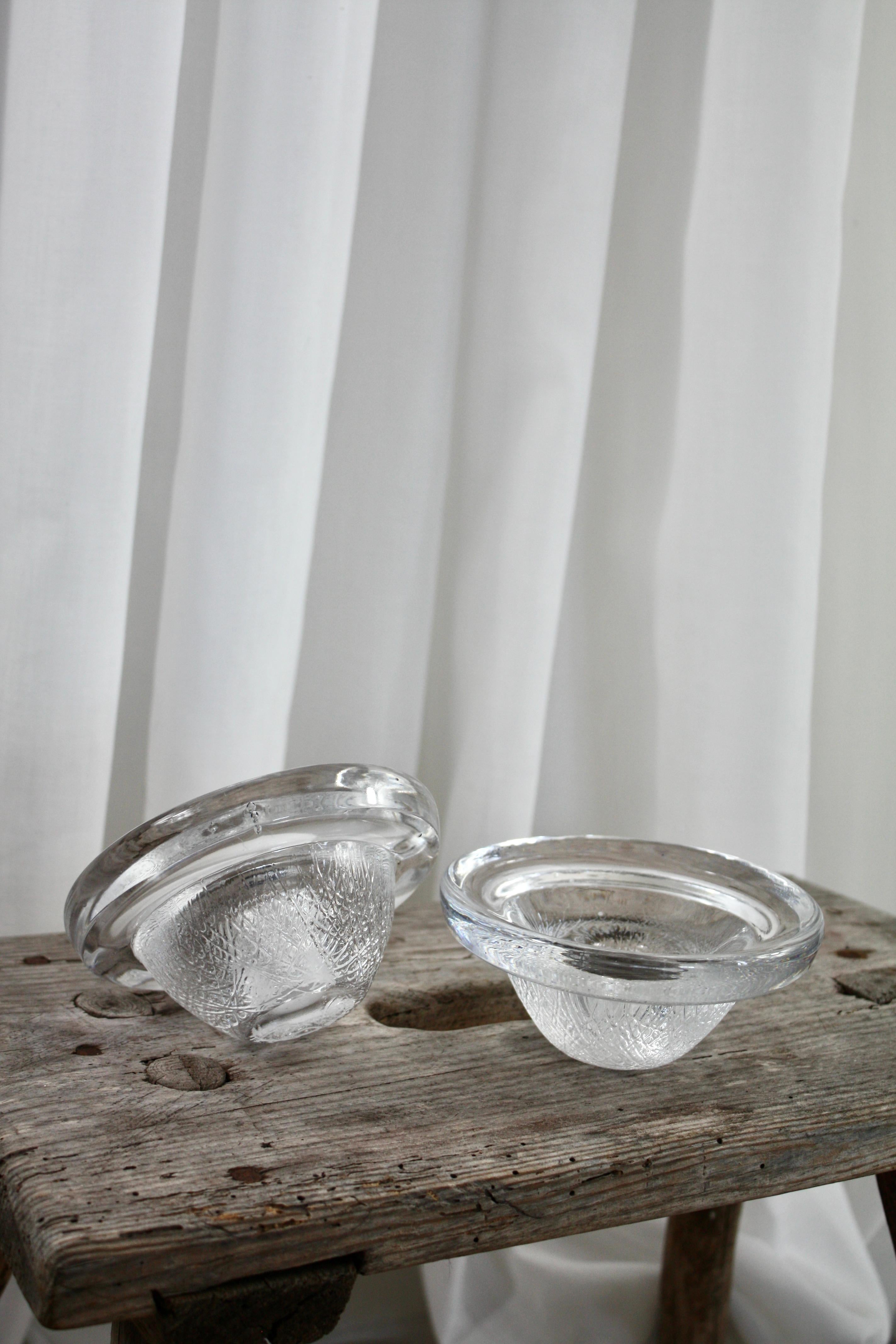Kosta Boda 'Brava' Glass Candlesticks by Ann & Göran Wärff — Set of Two, Sweden For Sale 5