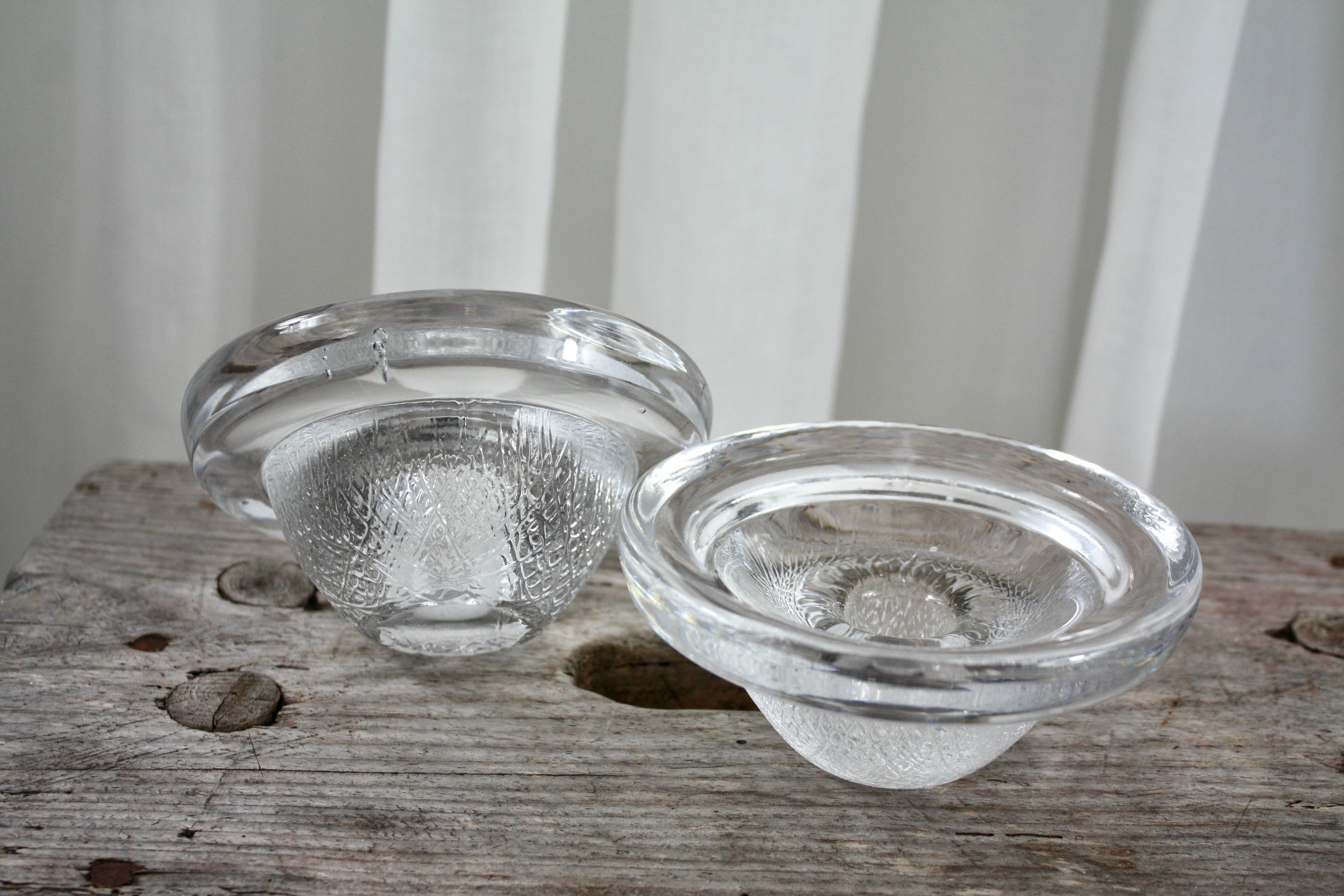 Kosta Boda 'Brava' Glass Candlesticks by Ann & Göran Wärff — Set of Two, Sweden For Sale 6