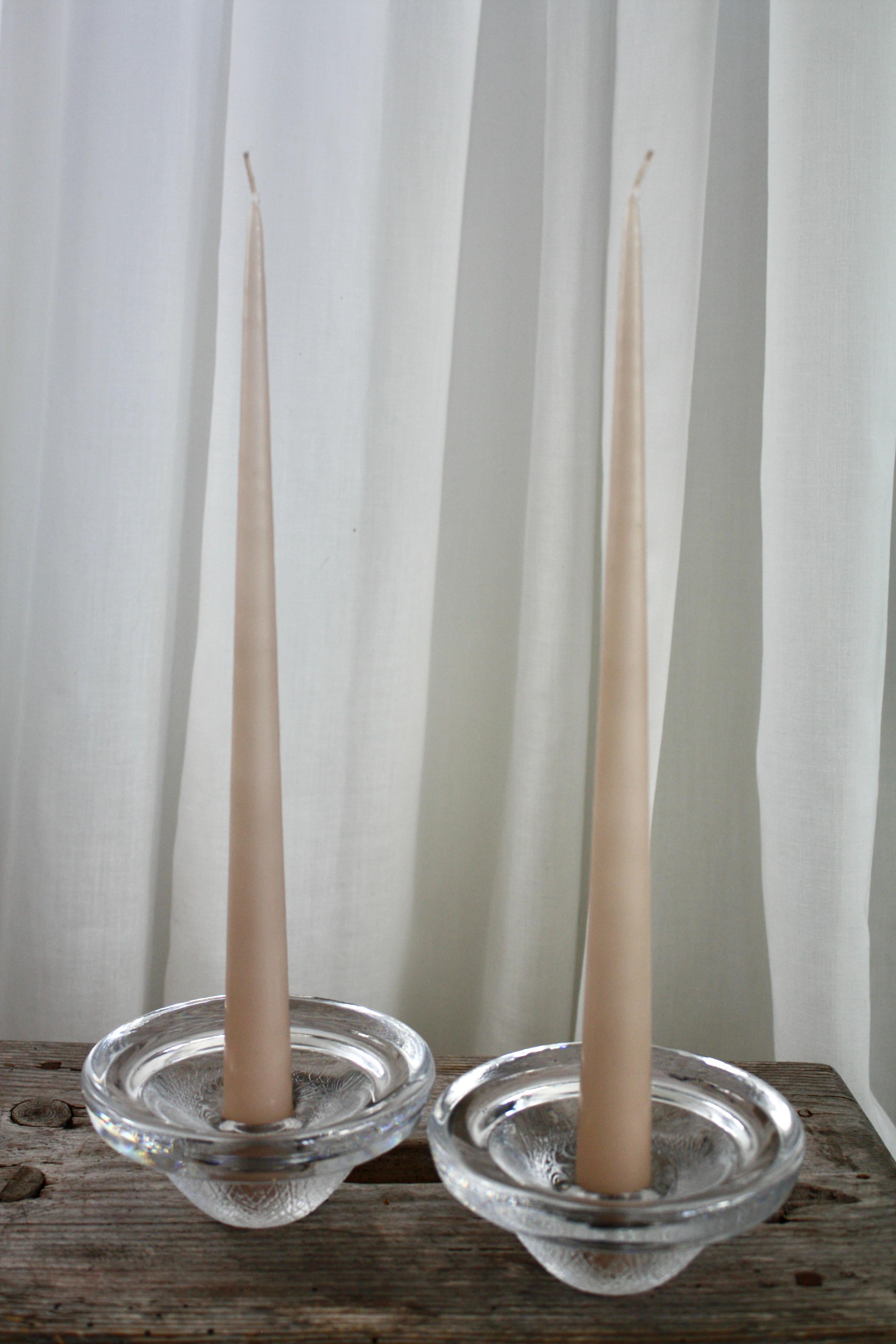 Kosta Boda 'Brava' Glass Candlesticks by Ann & Göran Wärff — Set of Two, Sweden For Sale 8