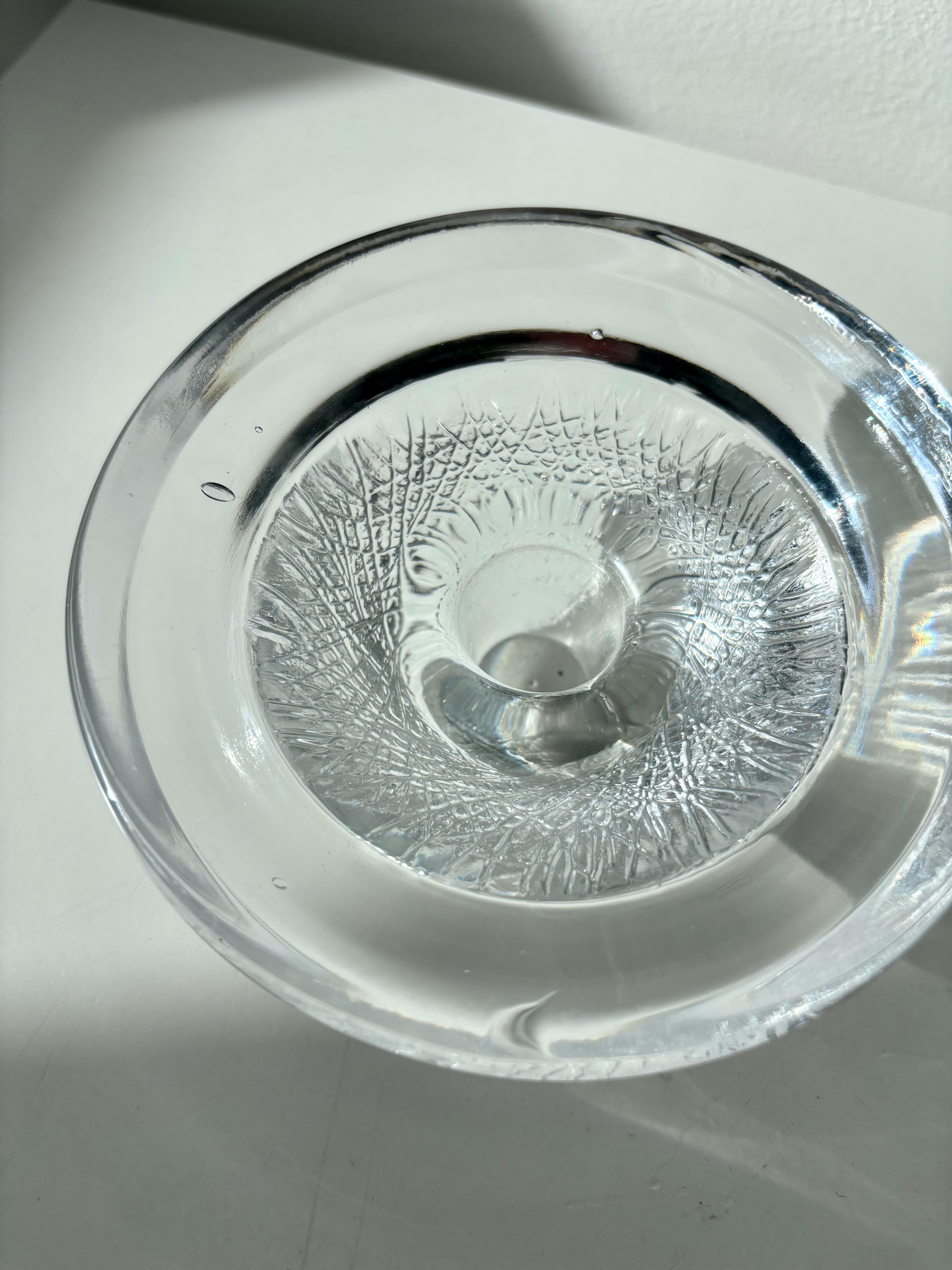 Scandinavian Modern Kosta Boda 'Brava' Glass Candlesticks by Ann & Göran Wärff — Set of Two, Sweden For Sale