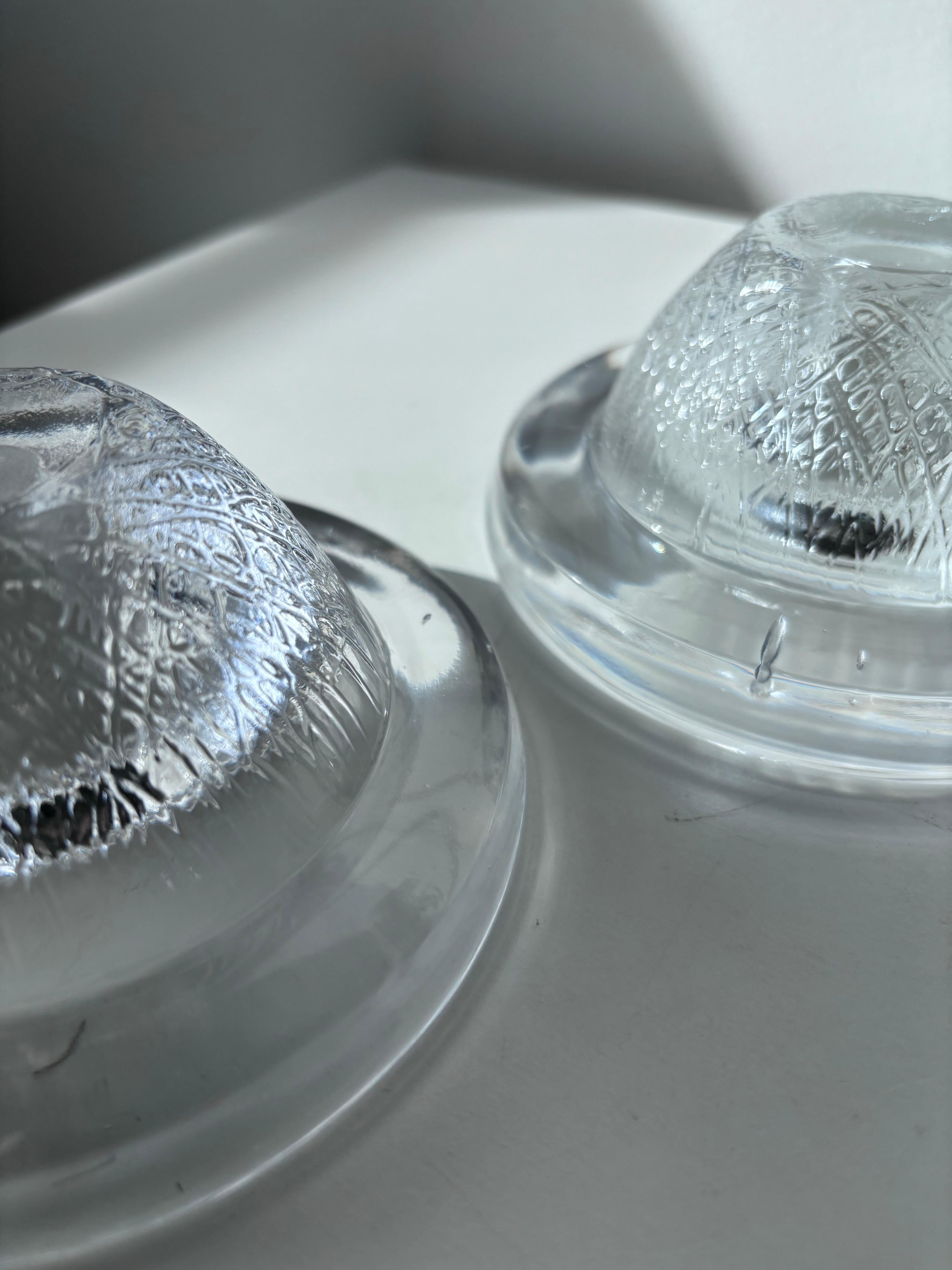 Art Glass Kosta Boda 'Brava' Glass Candlesticks by Ann & Göran Wärff — Set of Two, Sweden For Sale