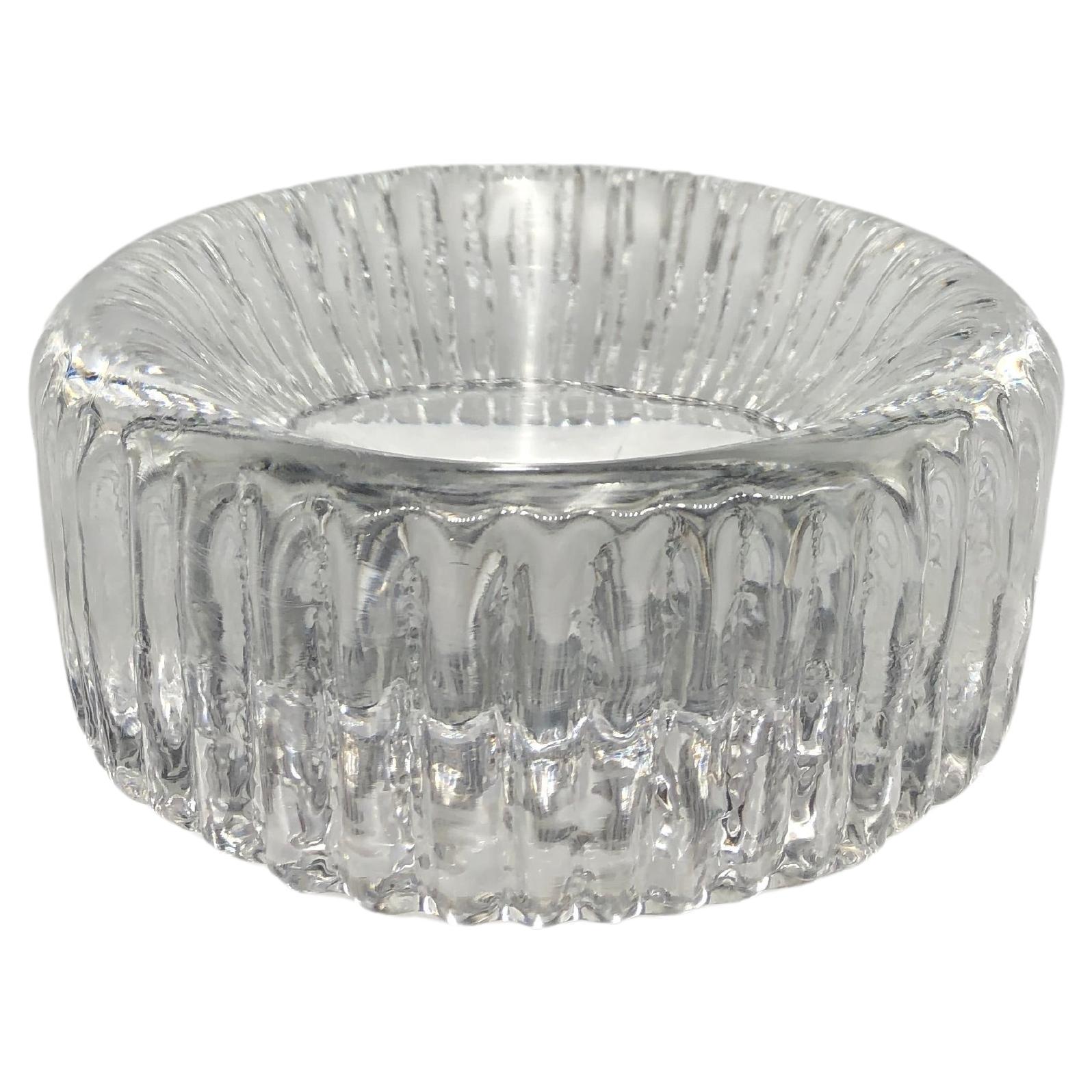 Kosta Boda Clear Round Rurik Textured Ashtray For Sale