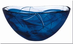 Kosta Boda Contrast Bowl Blue Large