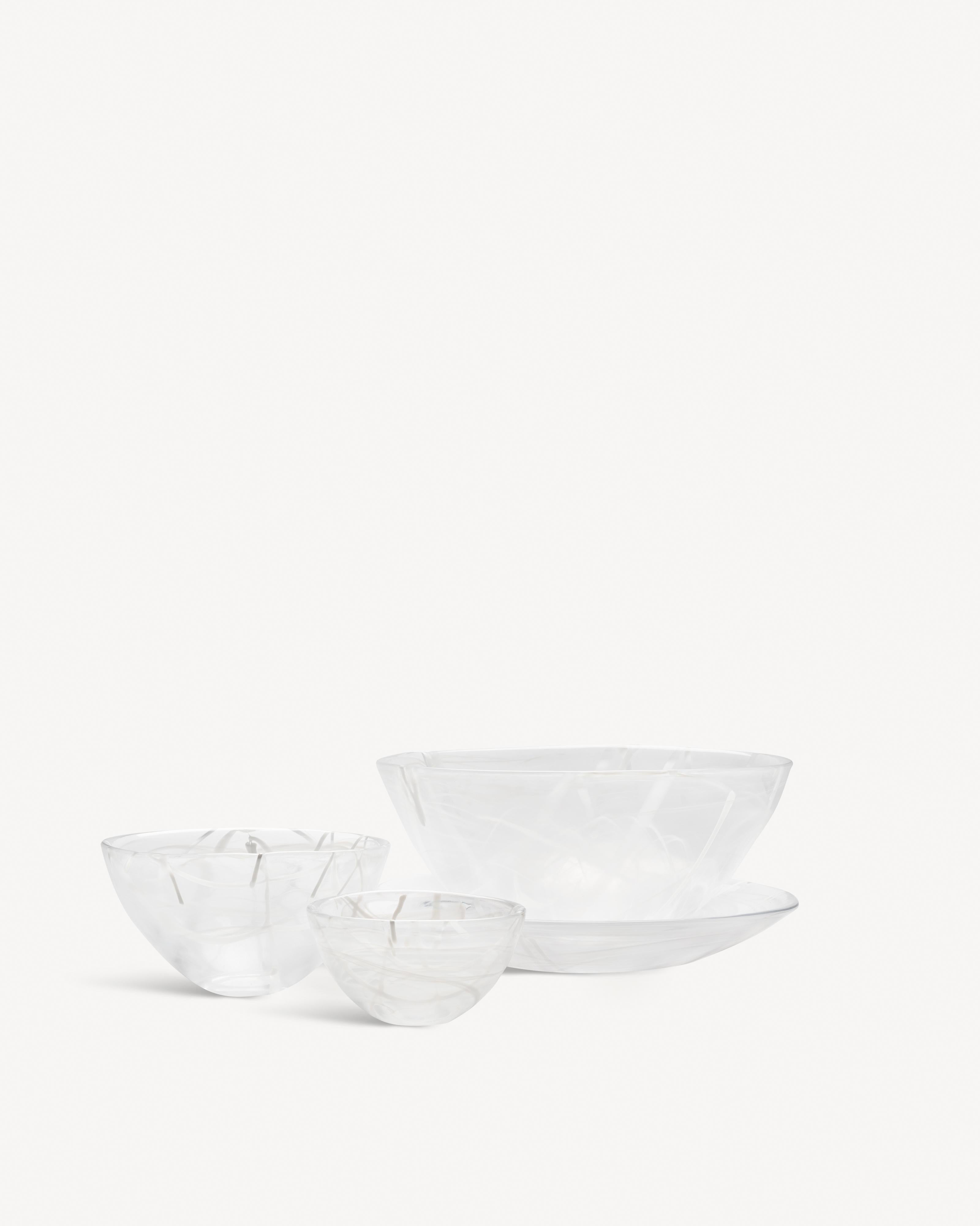 Turkish Kosta Boda Contrast Bowl White/White Large For Sale
