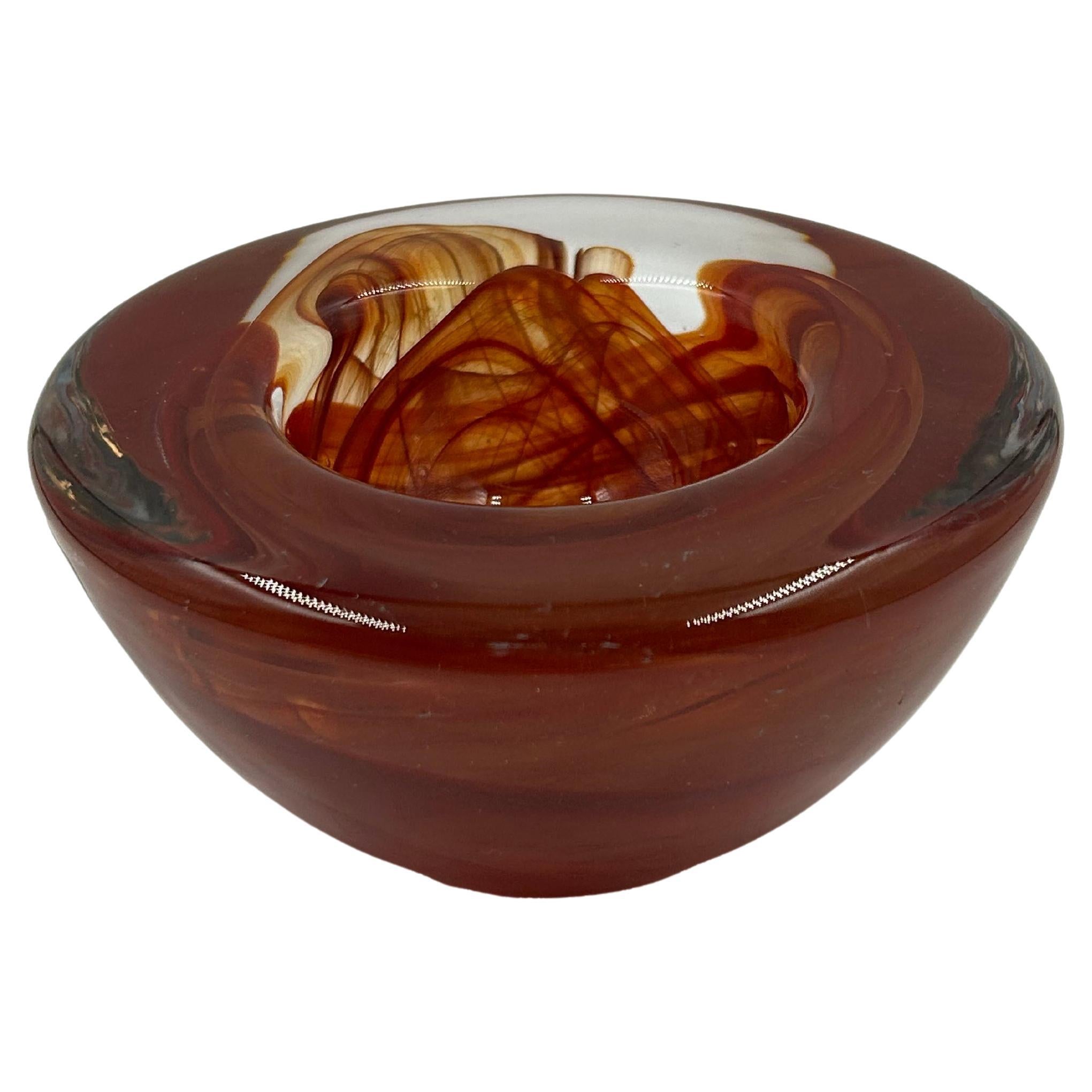 Kosta Boda "Contrast" Glass Bowl, Red