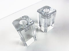 Kosta Boda Crystal Candle Holders by Anna Ehrner, a Pair