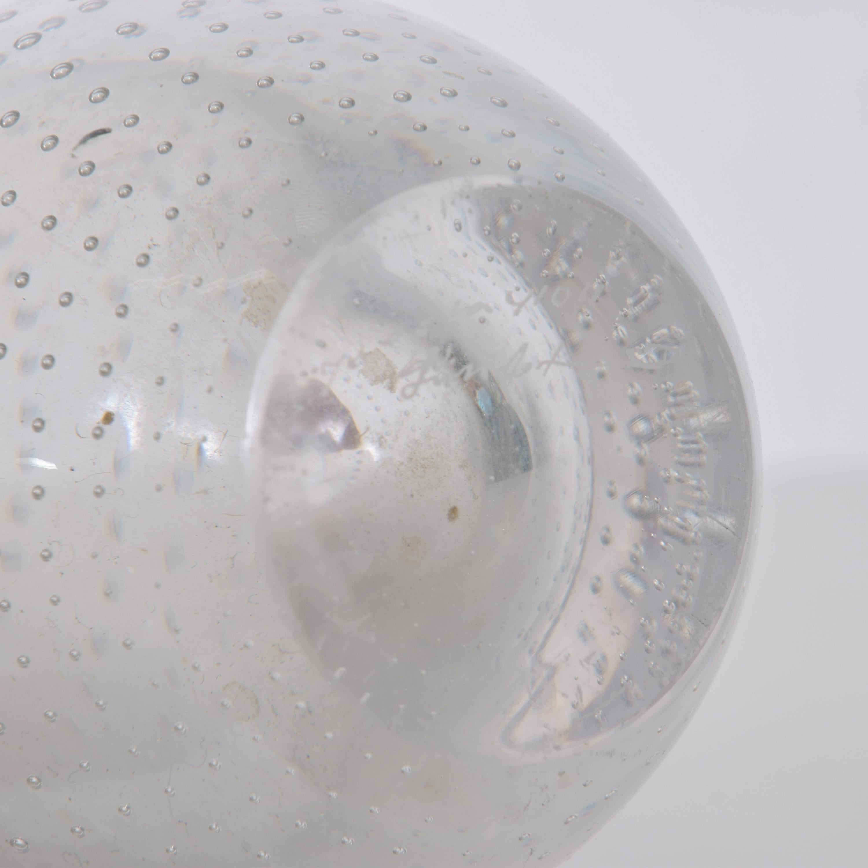 Swedish 1960s Kosta Boda Vase Art Glass Controlled Bubble Vicke Lindstrand Sweden For Sale