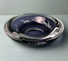 Kosta Boda  Design By Vicke Lindstrand  Swedish “Sommerso” Crystal Bowl