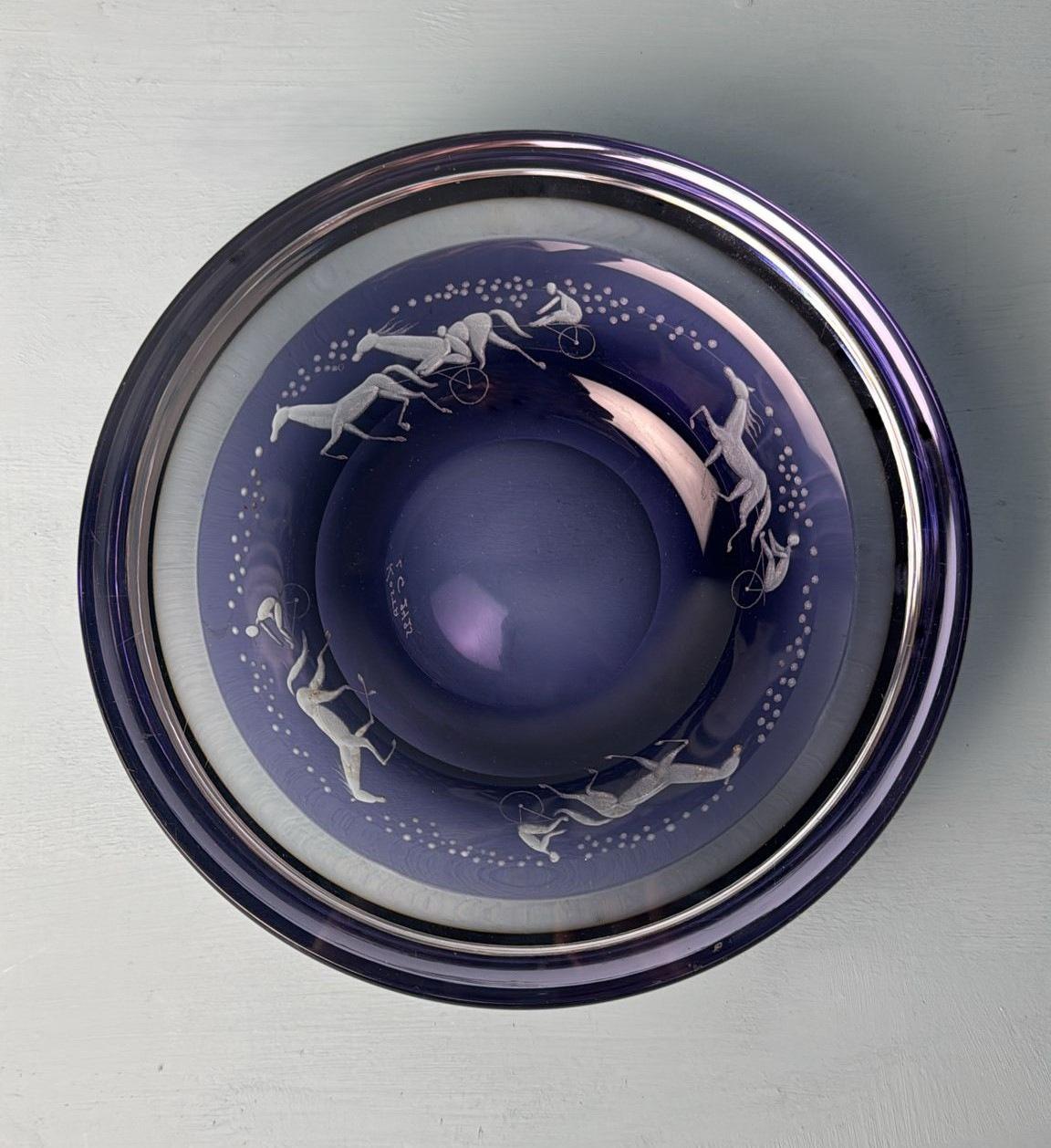 Kosta Boda  Design/One di Vicke Lindstrand  Ciotola di cristallo svedese 