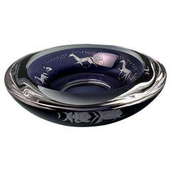 Kosta Boda  Design By Vicke Lindstrand  Swedish “Sommerso” Crystal Bowl