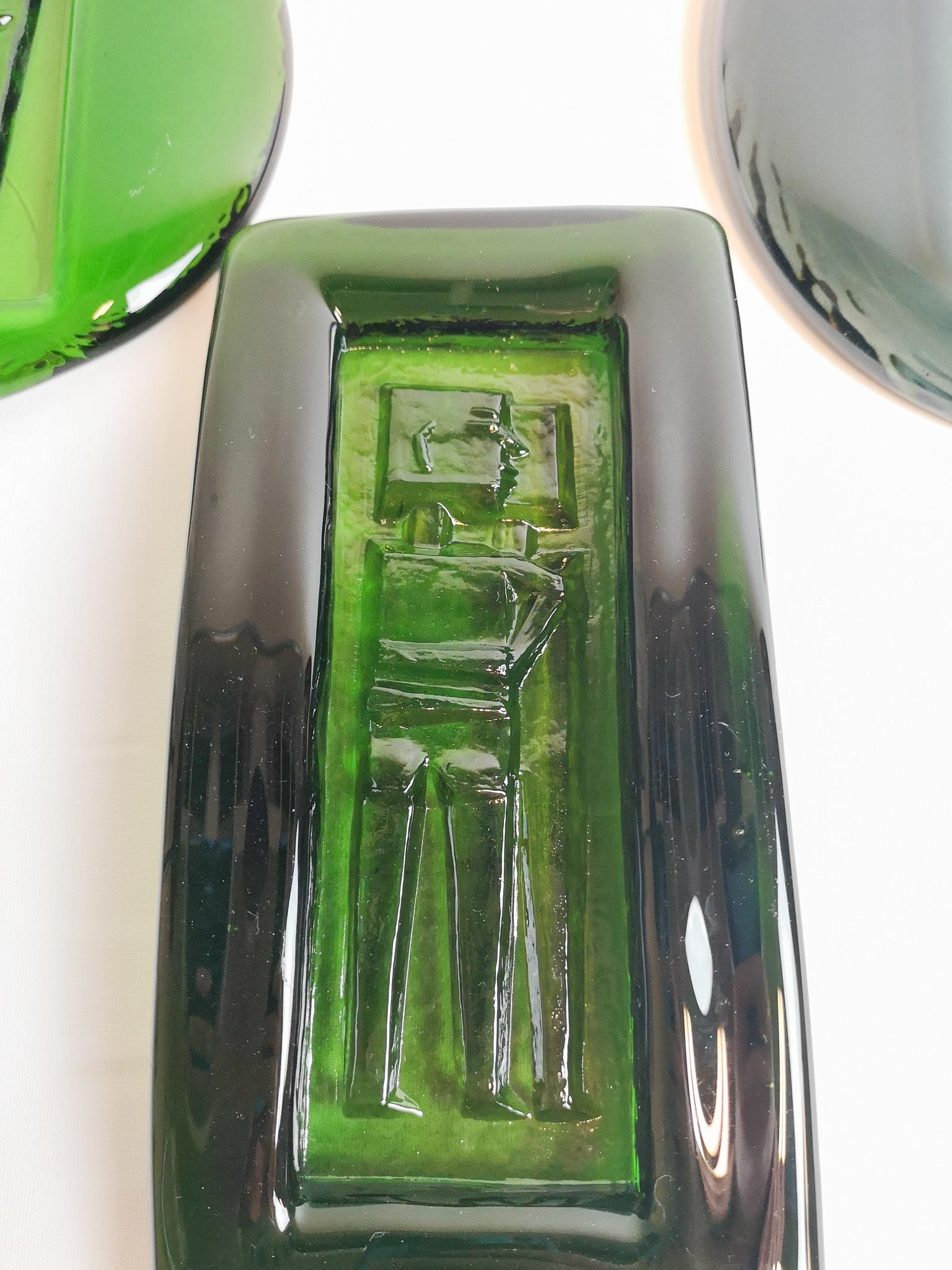 Swedish Kosta Boda, Erik Höglund, Set of Three Art Glass Pieces, 1960s, Sweden