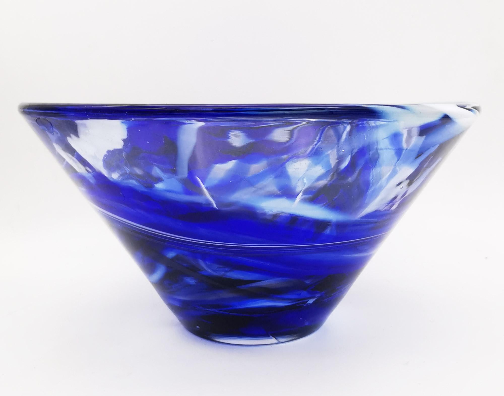 Kosta Boda Blu Contrast Bowl by Anna Ehrner - 1980s 5