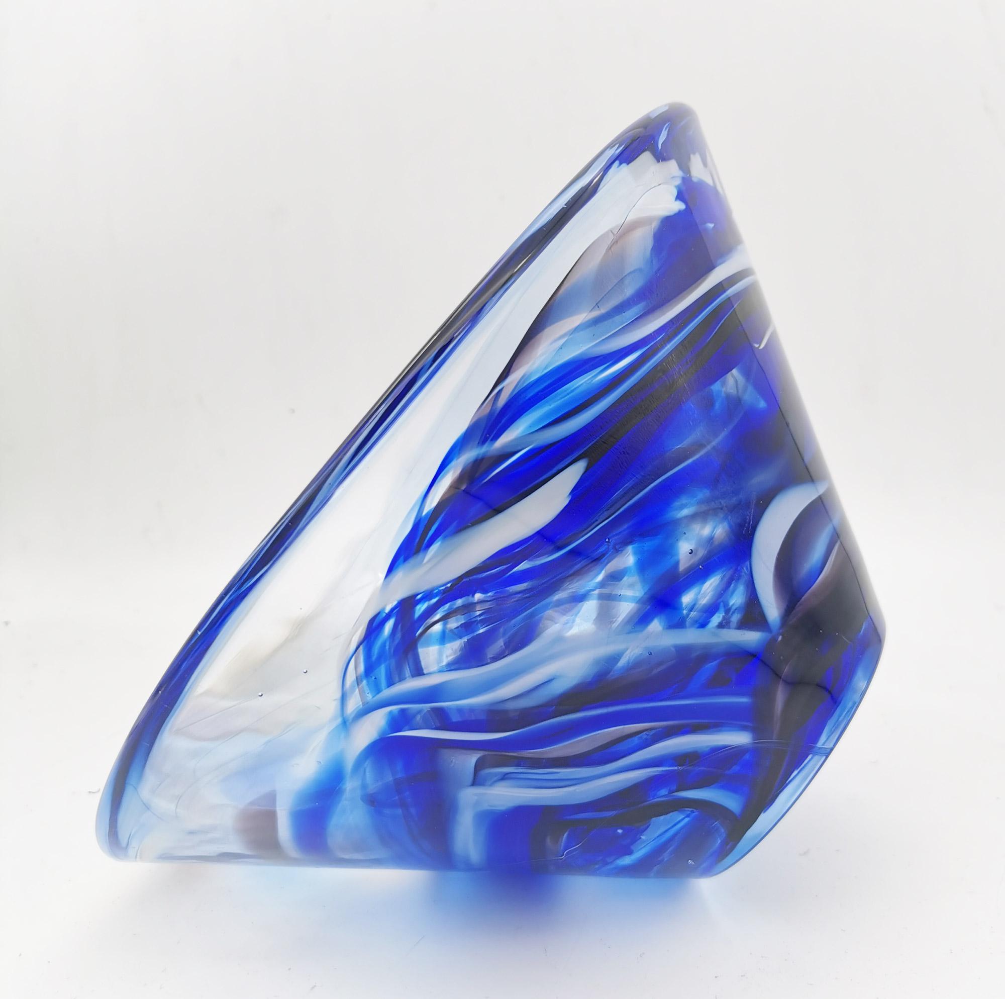 Kosta Boda Blu Contrast Bowl by Anna Ehrner - 1980s 2