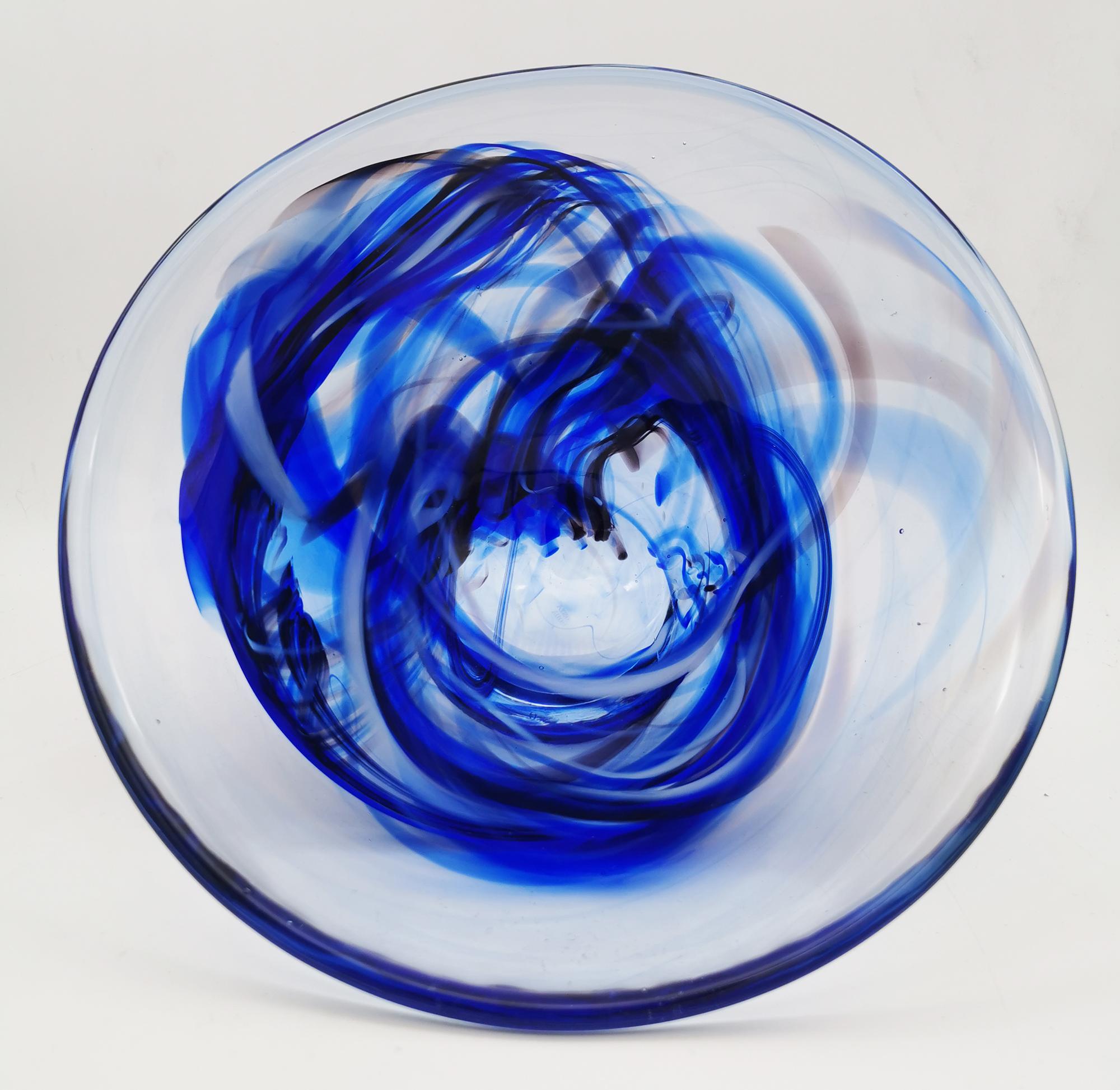 Kosta Boda Blu Contrast Bowl by Anna Ehrner - 1980s 3