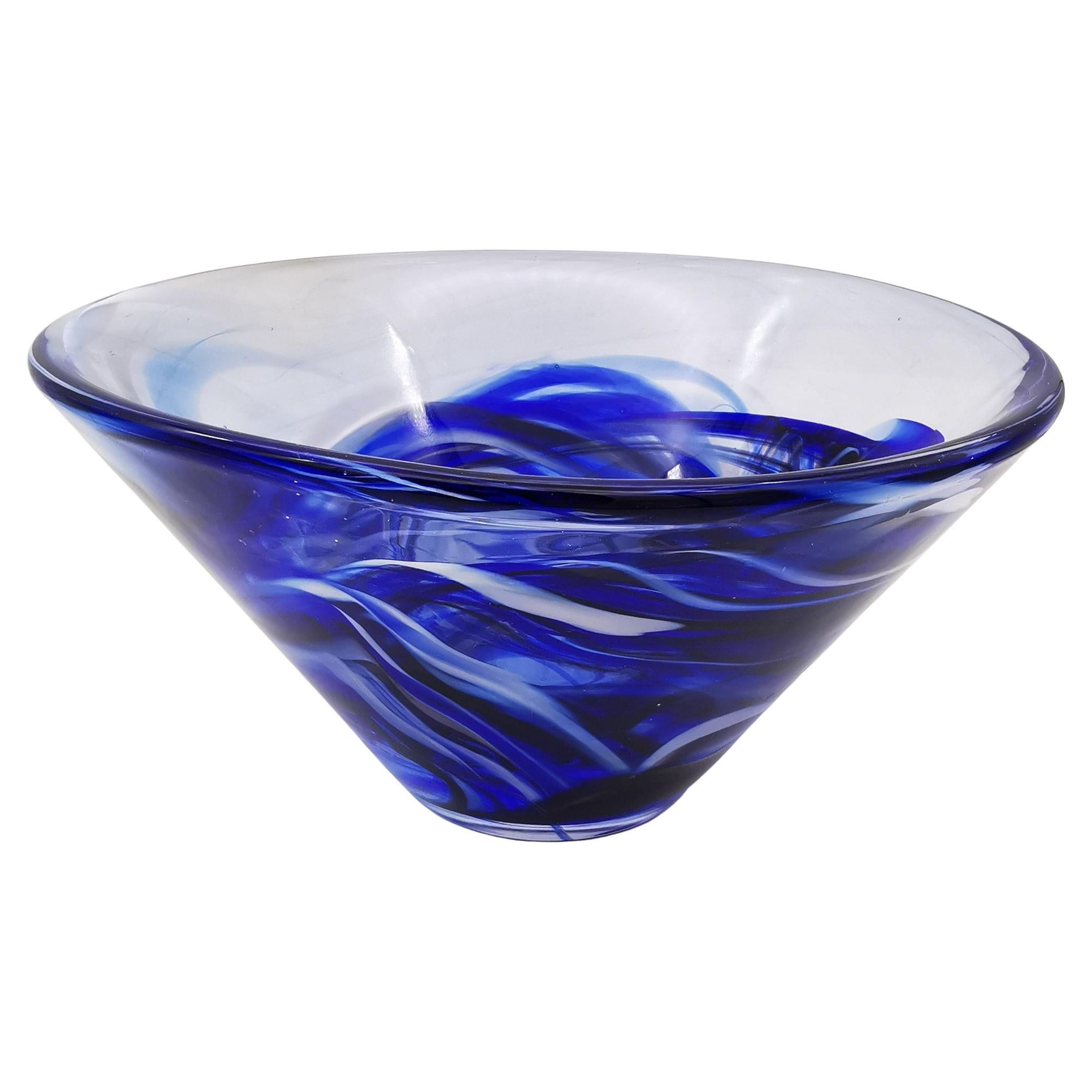 Kosta Boda Blu Contrast Bowl by Anna Ehrner - 1980s