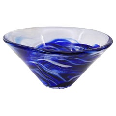 Kosta Boda Blu Contrast Bowl by Anna Ehrner - 1980s