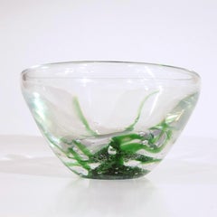 Kosta Boda Glass Bowl by Vicke Lindstrand, Seagrass