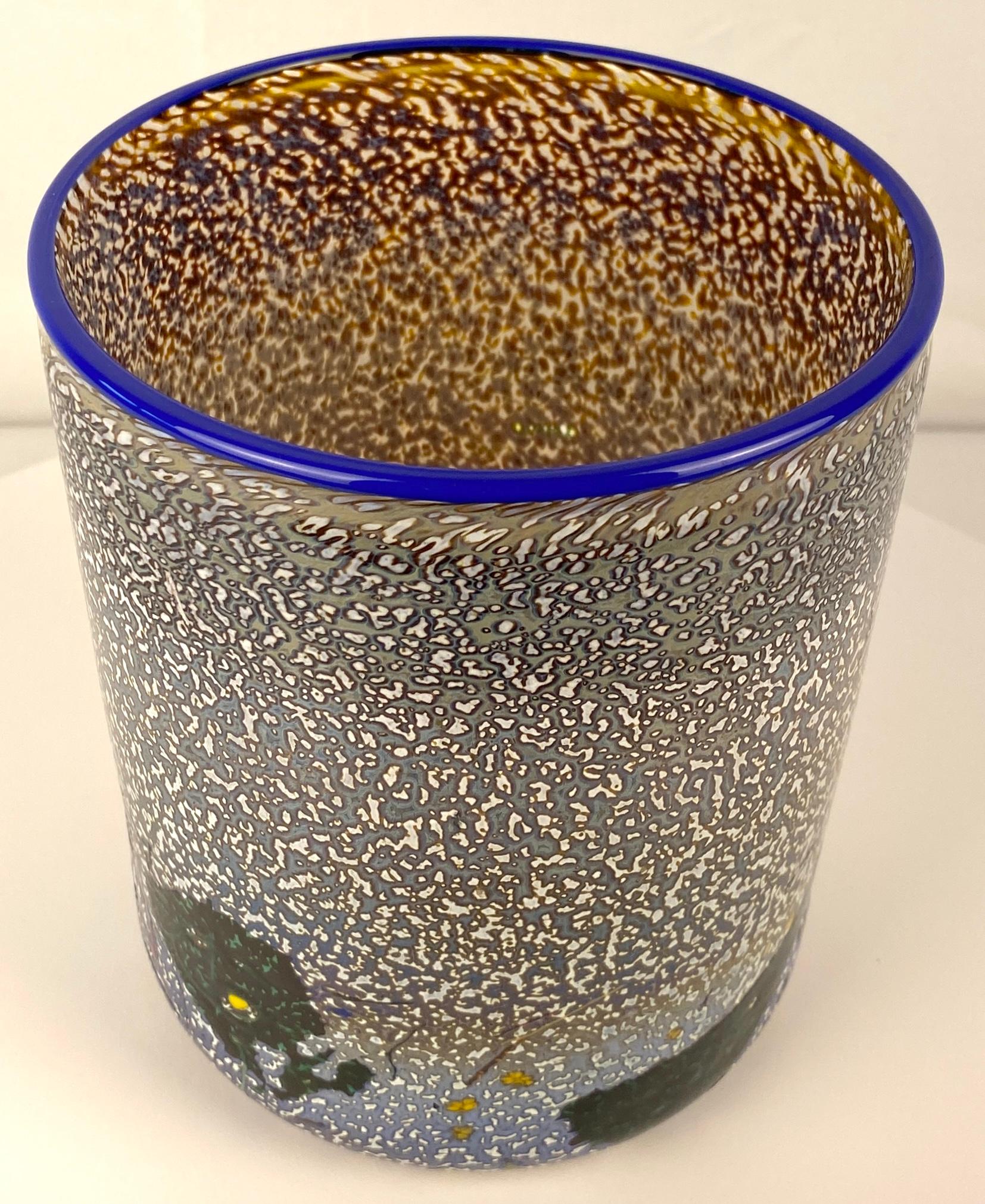 Modern Kosta Boda Glass Vase or Planter Signed Bertil Vallien For Sale