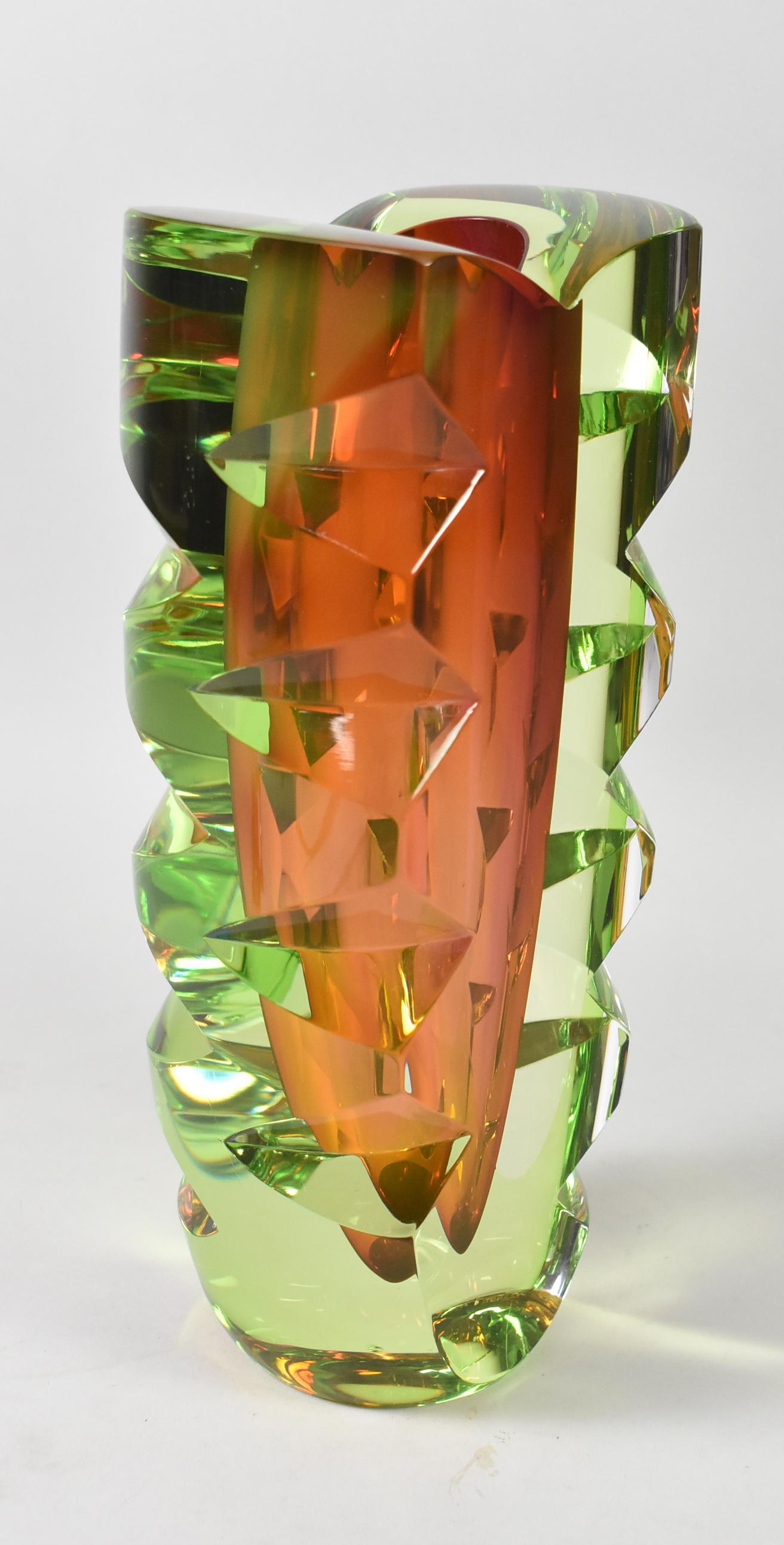 Vaso in vetro artistico di Kosta Boda Goran Warff, altezza 10 In condizioni buone in vendita a Toledo, OH