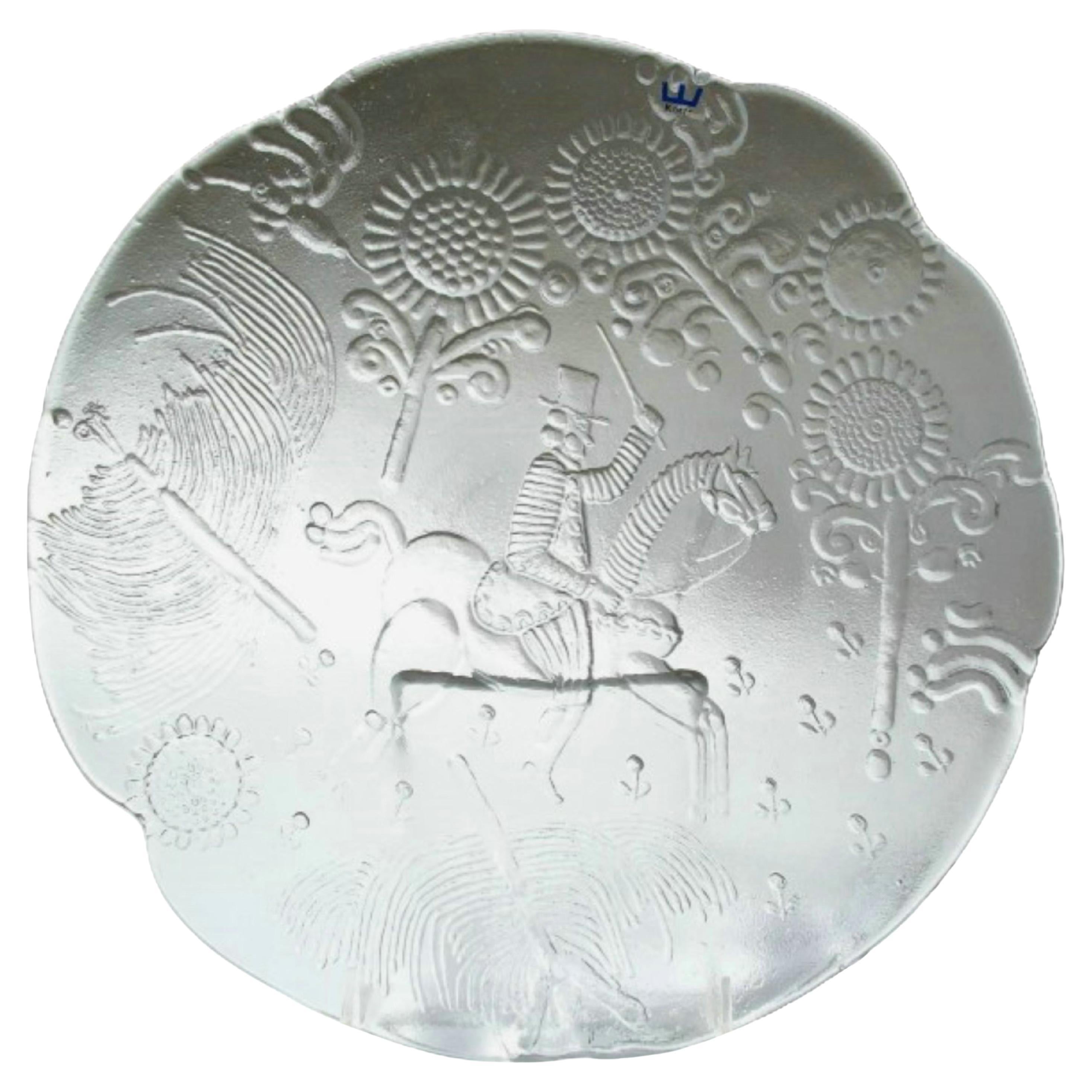 KOSTA BODA - Göran Wärff - Dalom Pressed Glass Plate - Sweden - Circa 1970
s in vendita
