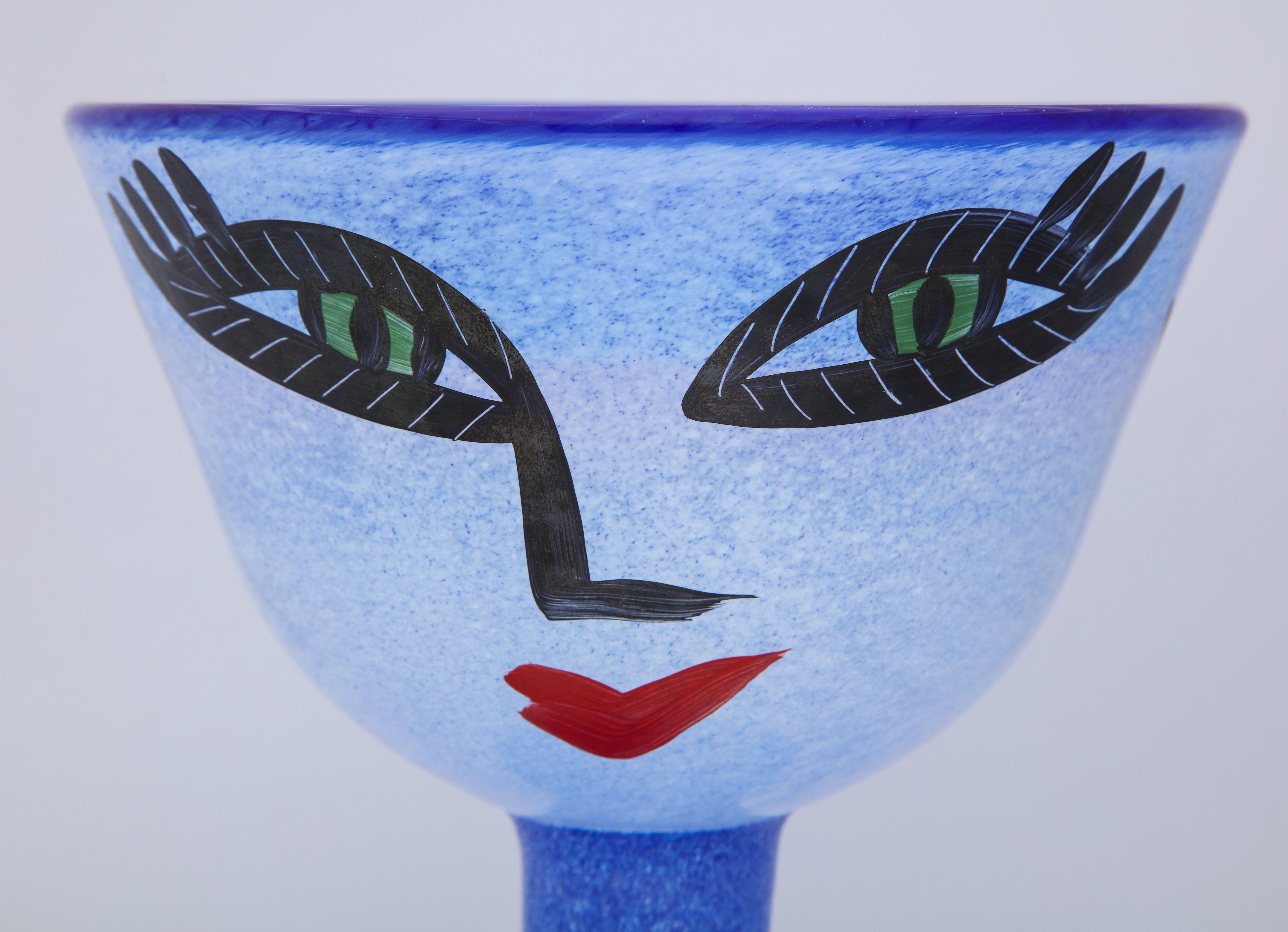 A wonderful hand-painted cup by Ulrica Hydman-Vallien for Kosta Boda.