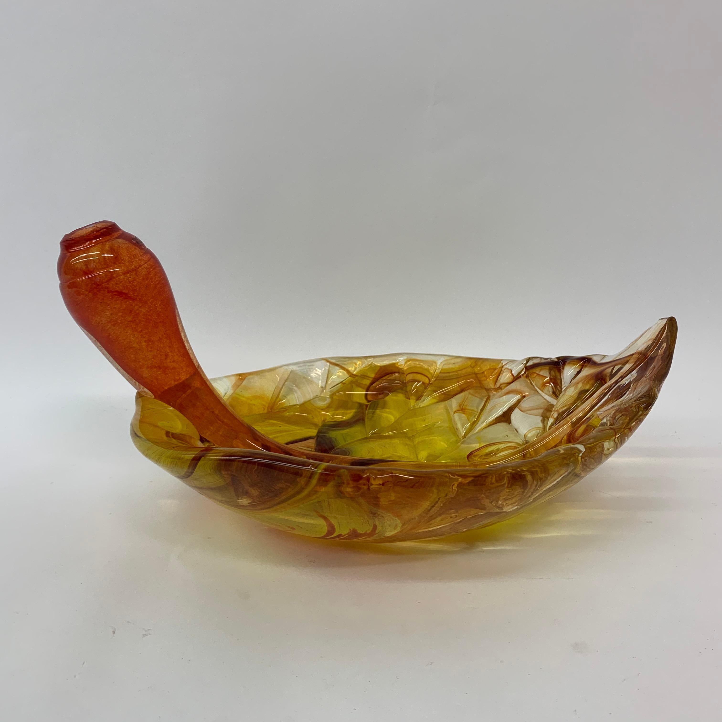 Kosta Boda leaf bowl by Ludvig Löfgren For Sale 1