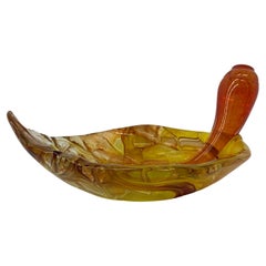 Retro Kosta Boda leaf bowl by Ludvig Löfgren