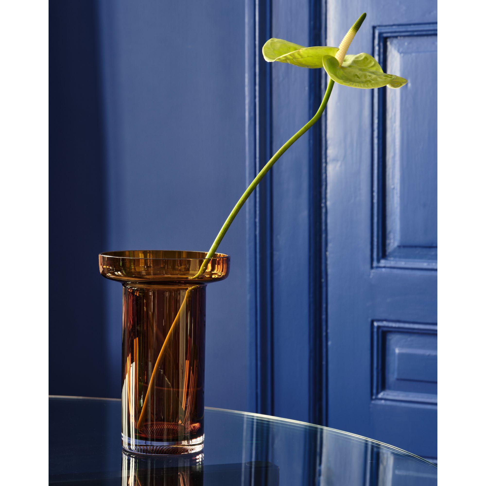 Turkish Kosta Boda Limelight Amber Tall Vase  For Sale