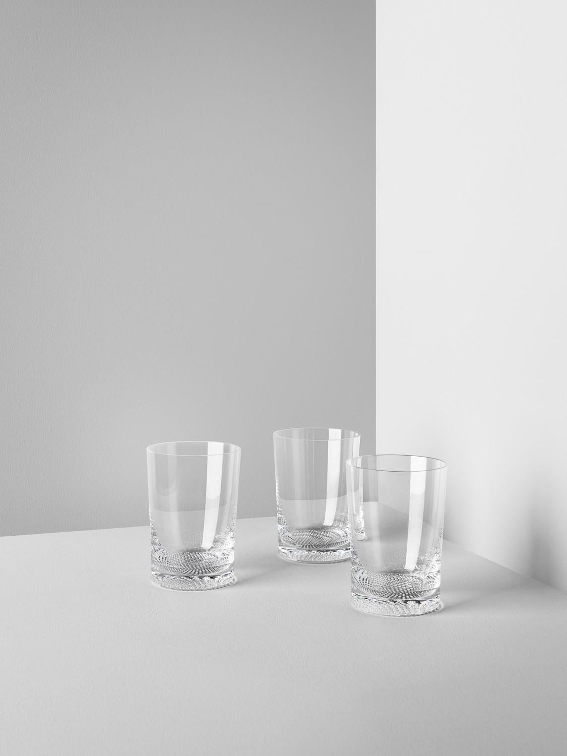 Like all the items in the Limelight collection, this glass has the distinctive, textured base that optically reflects light. The tumbler is great for water or lemonade, and it's even handmade. All the pieces in the collection from Kosta Boda are