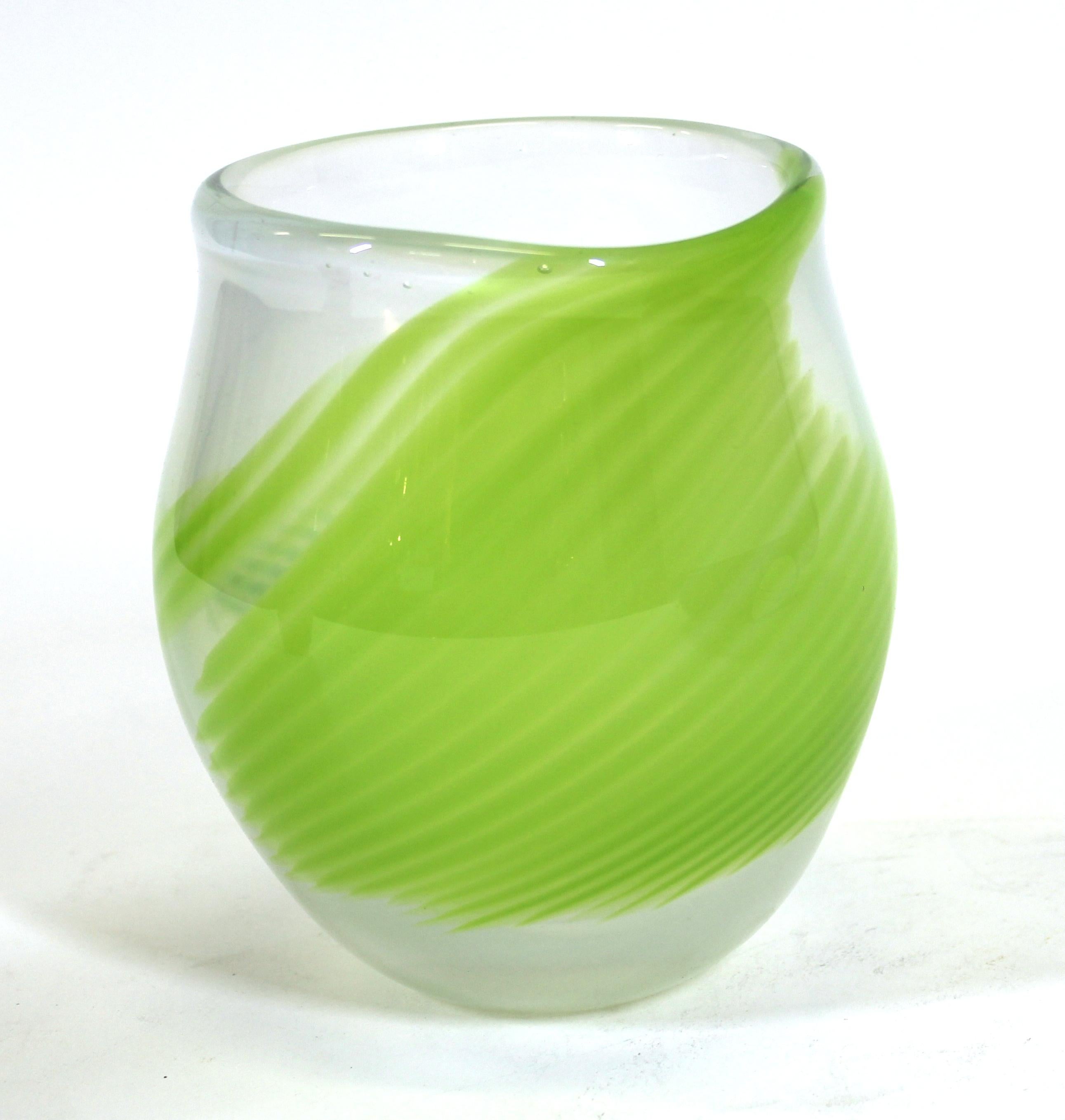 kosta boda green vase