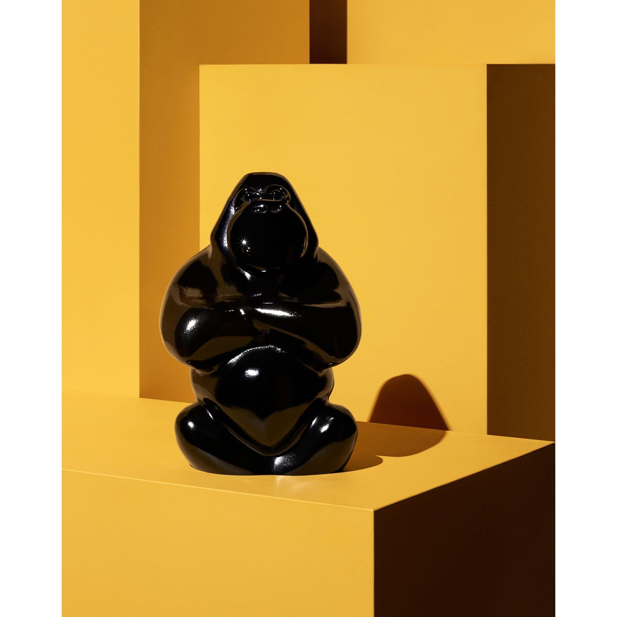 Monkey around? Absolutely! Add vibrancy to your home with this opaque black glass sculpture from Kosta Boda. Despite the black surface, My Wide Life Gabba Gabba Hey is still reflective in all its magnificence. Handmade in Kosta, Sweden. Design by