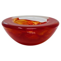 Kosta Boda Orange Art Glass Bowl by Anna Ehrner