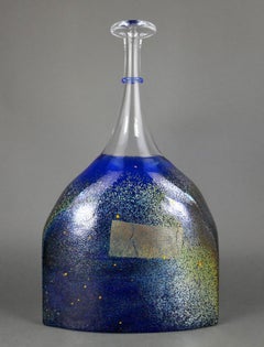 Kosta Boda "Satellite" Art Glass Flask Bottle Vase by Bertil Vallien Sweden