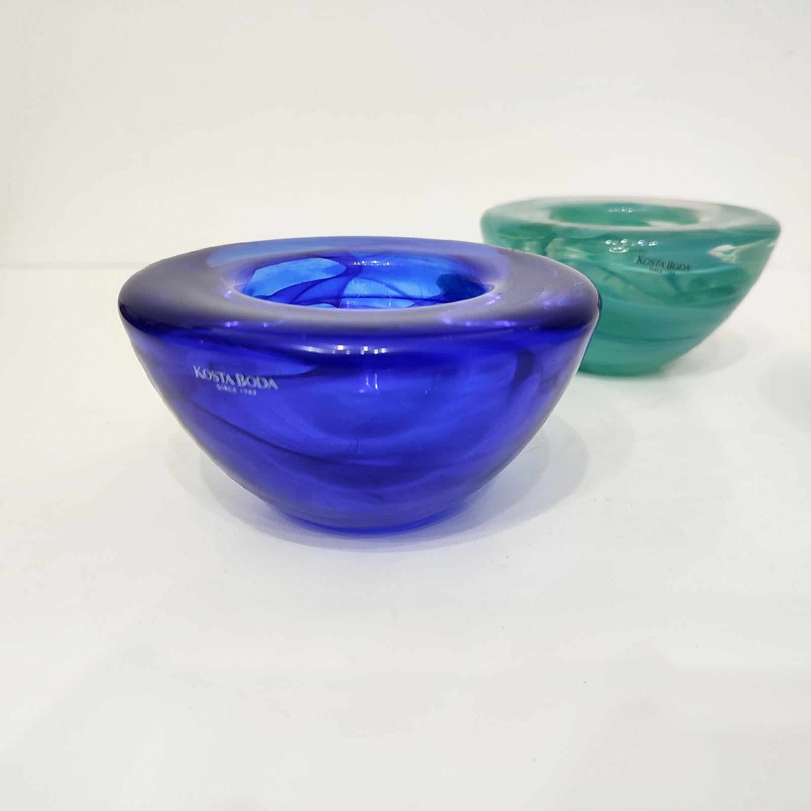 Glass Kosta Boda Set of 3 Bowl Votives by Anna Ehrner FREE SHIPPING