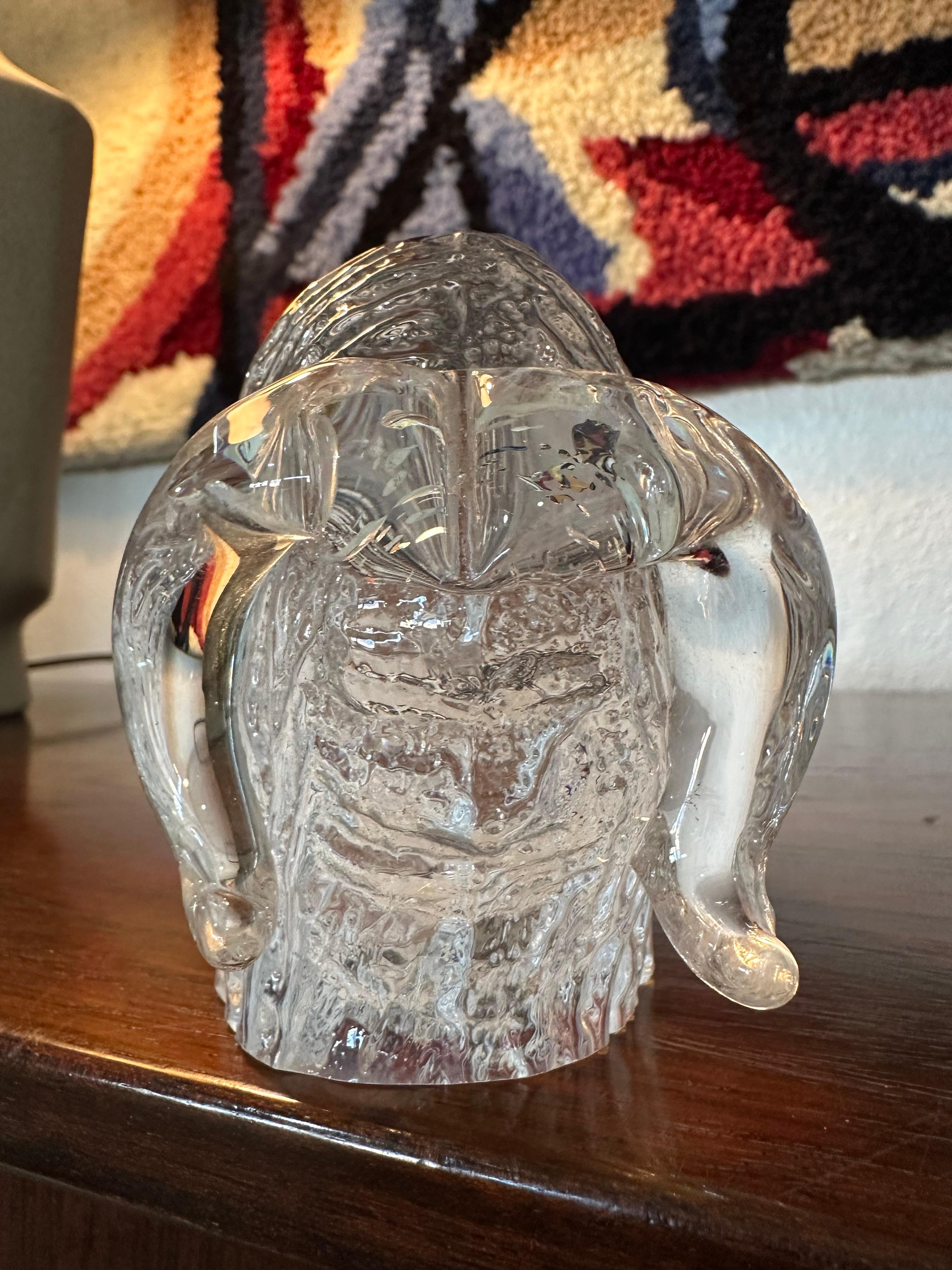 Kosta Boda Sweden Crystal Musk Ox Wooly Ox Göran Wärff Limited Edition WWF (Ende des 20. Jahrhunderts) im Angebot
